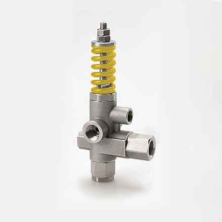 Nyomásszabályzó Kothar INOX 3/8"F-3/8"F, BP 3/8"F 0-150 bar (sárga) mérőcsatlakozóval