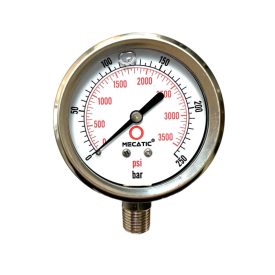   Nyomásmérő óra Mecatic 1/4"M alsó csatlakozással, 63mm, 250bar