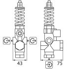 Nyomásszabályzó RM-Suttner S-250 (Réz, 3/8"F-3/8"F, BP 3/8"F) mérőcsatlakozóval