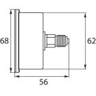 WIKA Nyomásmérő óra 1/4"M hátsó csatlakozással, 63mm, 250bar