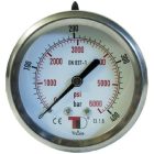 Trale Nyomásmérő óra 1/4"M hátsó csatlakozással, 63mm, 250bar