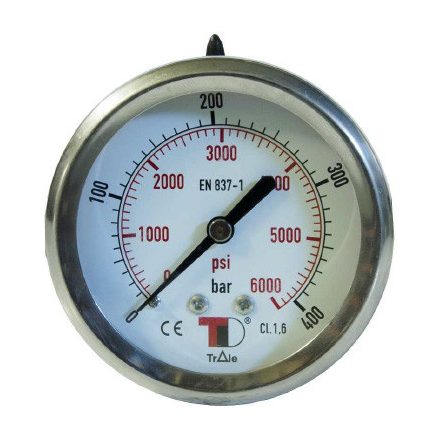 Trale Nyomásmérő óra 1/4"M hátsó csatlakozással, 63mm, 250bar